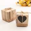 50Pcs Black Heart Rustic Kraft Candy Box Burlap Jute Chic Wedding Favor Party Gift Supplies