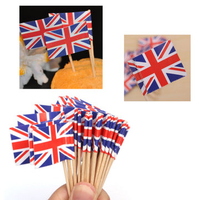 50Pcs Paper Mini Britain Flag Picks Party Dinner Toothpicks Cake Decoration