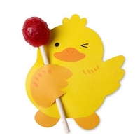 50Pcs/Set Cartoon Little Yellow Duck Lollipop Paper Cards Funny Birthday Wedding Party Candy Decor