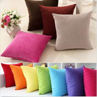 50X50CM Suede Pillow Cases Bed Sofa Office Cushion Cover 7 Candy Colors