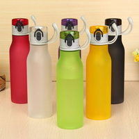 550ml Multi-color Frosted Plastic Water Bottle Portable Fashion Style Sports Cups Drinkware