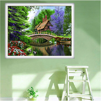 5D Diamond DIY Cross Stitch Kit Bridge Embroidery Painting Home Decor Wall Hanging