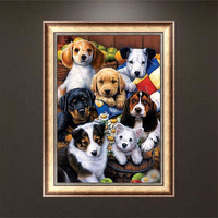 5D DIY Diamond Painting Dogs Animal Cross Stitch Home Decor Crafts Home Wall Craft Decor