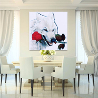 5D Wolves Rose DIY Diamond Painting Frameless Cross Stitch Kit Modish Living Room Home Decor