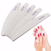 5Pcs 100/180 Grit Dual Sided Sanding Nail Files Curved Manicure Pedicure Tool