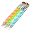 5Pcs 2 Ways Spiral Acrylic Nail Art Brush Design Dotting Painting Pen