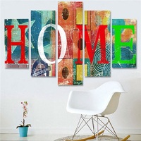 5Pcs Abstract Colorful Canvas Hanging Paintings Home Decor Wall Art