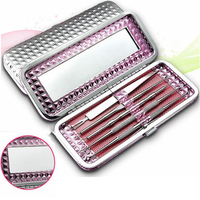 5Pcs Blackhead Acne Remover Tool Pimple Comedone Extractor Kit With Case And Mirror