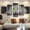 5PCS Canvas Painting Cheetah Modern Abstract Picture Wall Decoration