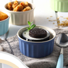 5pcs Creative Ceramic Striped Cup Baking High Temperature Roast Pudding Dessert Cups