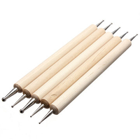 5Pcs Double-end Nail Art Tip Dotting Pen Wood Set Manicure Design Kit