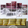 5Pcs Forest Waterfall Canvas Painting Frameless Wall Art Bedroom Living Room Home Decor