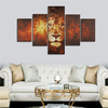5PCS Frameless Canvas Lion Wall Art Print Painting Bedroom Living Room Home Decor