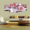 5PCS Frameless Canvas Painting Picture Diamond Flowers Art Painting Home Wall Decor