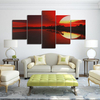 5PCS Frameless Sunset Landscape Canvas Painting Dusk Lakeside Picture Modern Wall Art