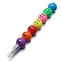 5Pcs Funny Ball Smile Face DIY Plastic Pencils Children Study Stationary Gifts