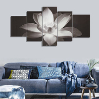 5Pcs HD Water Lily Picture Canvas Painting Modern Home Wall Decor No Frame