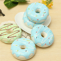 5PCS Jumbo 8.5CM Cute Chocolate Donut Cream Scented Simulation Food Bag Phone Strap Squishy Toys
