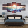 5Pcs No Framed Sunrise Earth Canvas Wall Painting Picture Home Decor