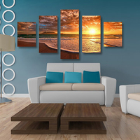 5PCS Sea Beach Unframed Oil Painting Modern Landscape Canvas Wall Art Living Room Home Decor
