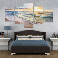 5PCS Sunrise Canvas Painting Unframed Landscape Huge Modern Wall Art Home Decor