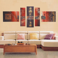 5PCS Unframed Modern Combined Abstract Art Oil Painting Canvas Wall Decor