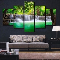 5PCS Waterfall Unframed Landscape Modern Abstract Art Wall Decor