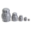 5PCS Wooden Russian Babushka Matryoshka Elephant Pattern Doll Nesting Doll Tricky Toys