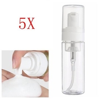 5Pcs/Kit Empty Refilliable Bottles Perfume Lotion Spray Shampoo Clear Pump Dispenser 50ml