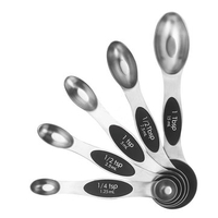5Pcs/Set Stainless Steel Measuring Spoons Baking Cooking Scoop Home Kitchen Cooking Helper