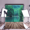 5x7ft Forest Lake Wooden Floor Photography Backgrounds Vinyl Photo Backdrops