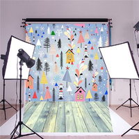 5x7FT Wood Photo Backdrops Studio Props Christmas Photography Background VInyl