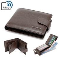 6 Card Holders Vintage Genuine Leather Coin Bag Business Purse Wallet For Men