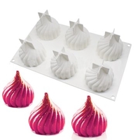 6 Grids Whirlwind Silicone Cake Fondant Mold Chocolate Cookies Mold Baking Pan Tray DIY Mousse Tool