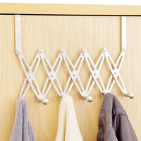 6-Hook Flexible Back Door Hanger Rack Bathroom Kitchen Organizer Hanger Hooks Home Storage Rack