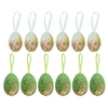 6 Pcs Assorted Colors Easter Painted Eggshells Decoration Handmade Paint Hanging Eggs