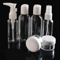 6 Pcs Transparent Travel Small Empty Spray Bottle Perfume Lotion Cream Holder Set