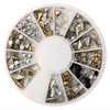 6 Styles Mix Shape Gold Silver Alloy Stud Nail Art Decoration Wheel