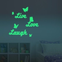 60 X 60 cm Luminous Fluorescent Glow In The Dark Live Love Laugh Home Decor
