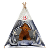 60*60*84CM Cat Dog Pet Sleeping House Navy Striped Tent With Removable Cushion