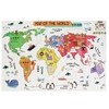 60*90CM Removable Cartoon Animal World Map Home Decor Wallpaper