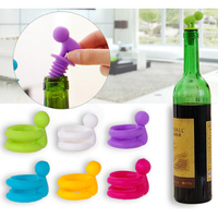6Pcs Creative Small Drunkard Wine Bottle Stopper Six Wine Glass Cup Marker Silicone Wine Cap