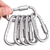 6pcs EDC Alloy Aluminum D Shaped Keychain Carabiner Locking Hook Gadget