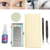 6Pcs Eyelash Extension Set Glue False Eye Lash Patch Tweezers Stand