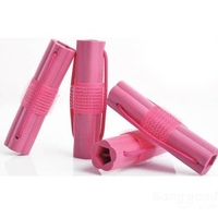 6Pcs Pink Sponge DIY Hair Curler Roller Stick Flower Shape