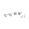 6pcs Retro Rhinestone Earrings Cross Crystal Ear Stud