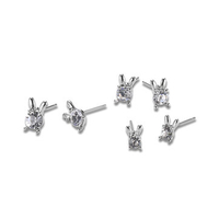 6pcs Sweet Cute Earrings Rabbit Rhinestone Ear Stud