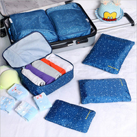 6pcs Travel Multicolor Waterproof Floral Hand Wash Makeup Organizer Storage Bags