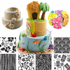 6pcs Tyre Texture Mat For Sugar Craft Decoration Cookie Cupcake Fondant Cake Mold Baking Tools