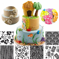 6pcs Tyre Texture Mat For Sugar Craft Decoration Cookie Cupcake Fondant Cake Mold Baking Tools